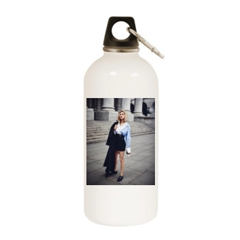 Anja Rubik White Water Bottle With Carabiner