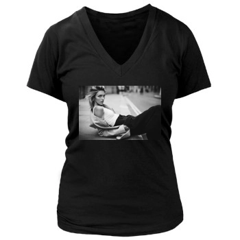 Anja Rubik Women's Deep V-Neck TShirt