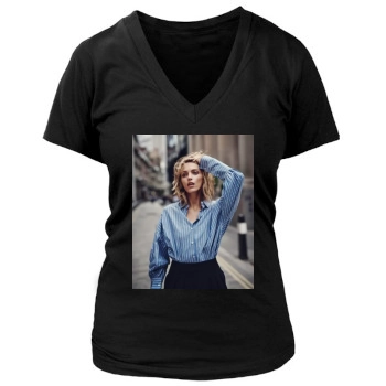 Anja Rubik Women's Deep V-Neck TShirt