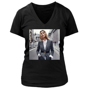 Anja Rubik Women's Deep V-Neck TShirt