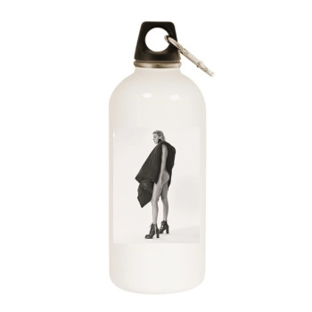 Anja Rubik White Water Bottle With Carabiner