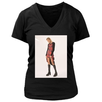 Anja Rubik Women's Deep V-Neck TShirt