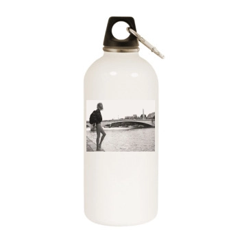 Anja Rubik White Water Bottle With Carabiner