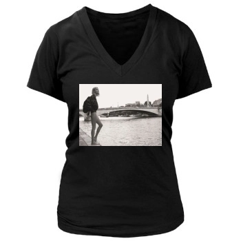 Anja Rubik Women's Deep V-Neck TShirt