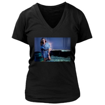 Scarlett Johansson Women's Deep V-Neck TShirt