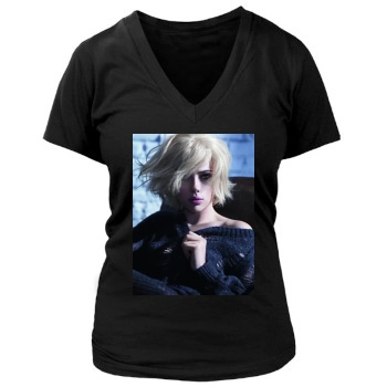 Scarlett Johansson Women's Deep V-Neck TShirt