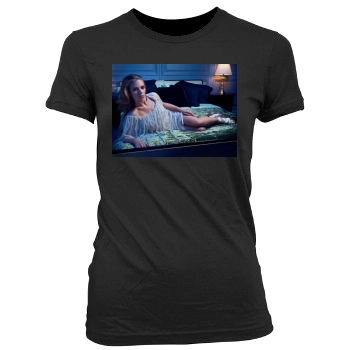 Scarlett Johansson Women's Junior Cut Crewneck T-Shirt