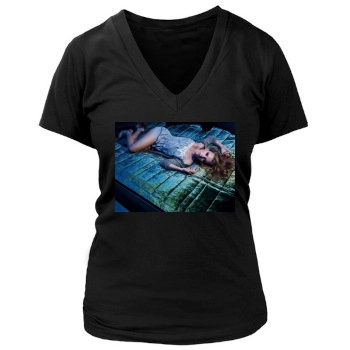 Scarlett Johansson Women's Deep V-Neck TShirt