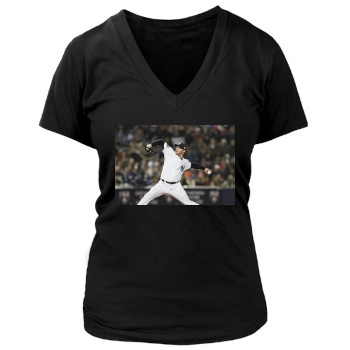 Andy Pettitte Women's Deep V-Neck TShirt