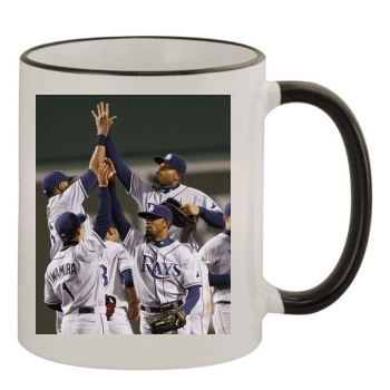 Tampa Bay Rays 11oz Colored Rim & Handle Mug