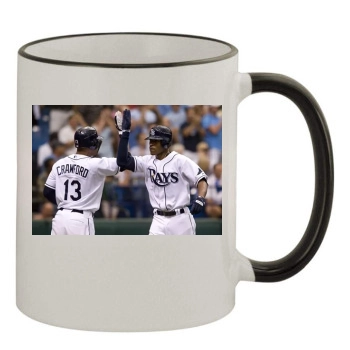 Tampa Bay Rays 11oz Colored Rim & Handle Mug