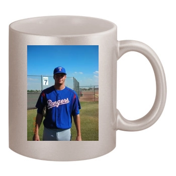 Texas Rangers 11oz Metallic Silver Mug