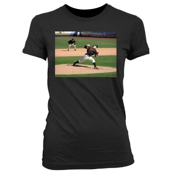 Tim Lincecum Women's Junior Cut Crewneck T-Shirt