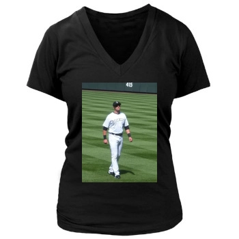 Troy Tulowitzki Women's Deep V-Neck TShirt