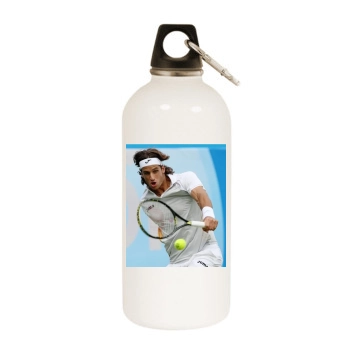 Feliciano Lopez White Water Bottle With Carabiner