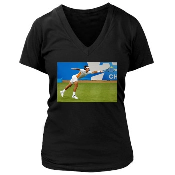 Feliciano Lopez Women's Deep V-Neck TShirt