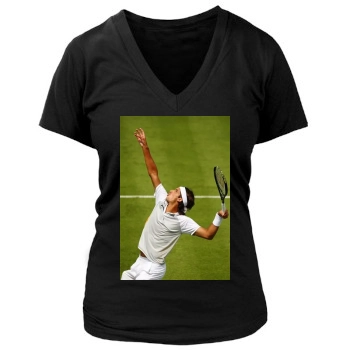 Feliciano Lopez Women's Deep V-Neck TShirt