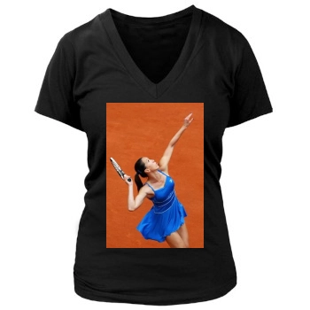 Jelena Jankovic Women's Deep V-Neck TShirt