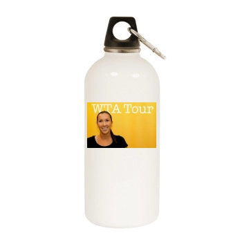 Jelena Jankovic White Water Bottle With Carabiner