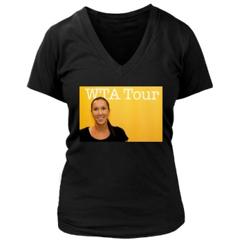 Jelena Jankovic Women's Deep V-Neck TShirt