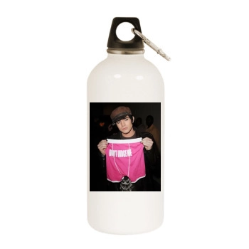 Adam Lambert White Water Bottle With Carabiner