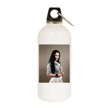 Amy Lee White Water Bottle With Carabiner