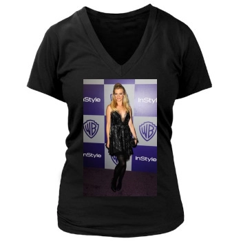 Amy Smart Women's Deep V-Neck TShirt