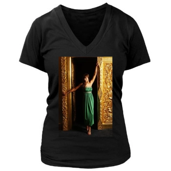 Arielle Kebbel Women's Deep V-Neck TShirt