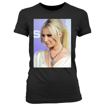 Ashley Tisdale Women's Junior Cut Crewneck T-Shirt