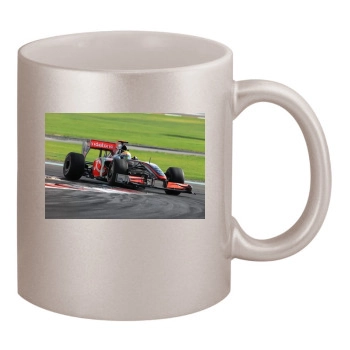 F1 11oz Metallic Silver Mug