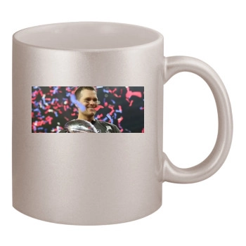 Tom Brady 11oz Metallic Silver Mug