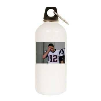 Tom Brady White Water Bottle With Carabiner