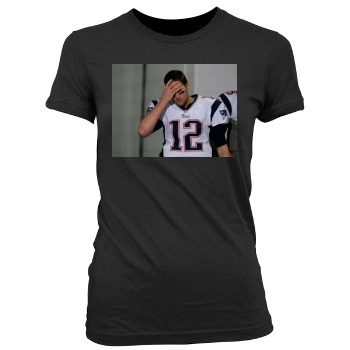 Tom Brady Women's Junior Cut Crewneck T-Shirt