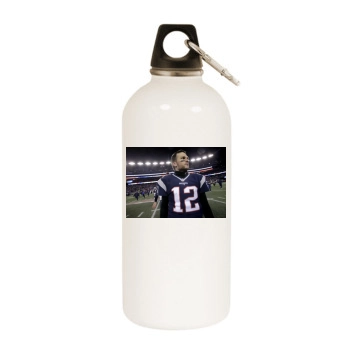 Tom Brady White Water Bottle With Carabiner