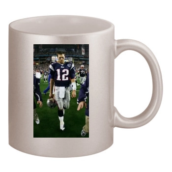 Tom Brady 11oz Metallic Silver Mug