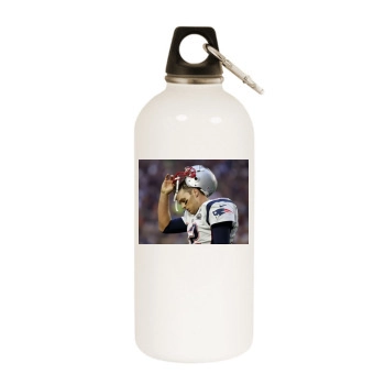 Tom Brady White Water Bottle With Carabiner