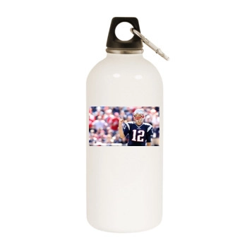 Tom Brady White Water Bottle With Carabiner