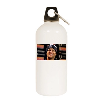 Tom Brady White Water Bottle With Carabiner