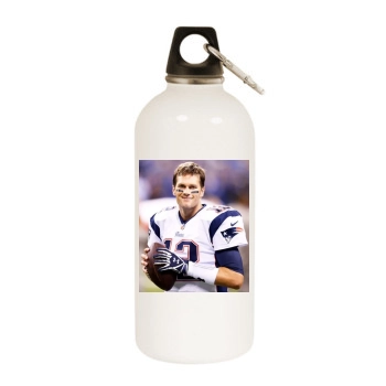 Tom Brady White Water Bottle With Carabiner