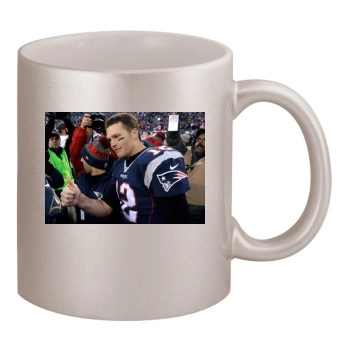 Tom Brady 11oz Metallic Silver Mug