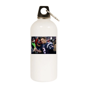 Tom Brady White Water Bottle With Carabiner