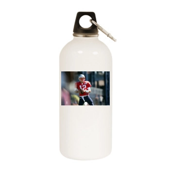 Tom Brady White Water Bottle With Carabiner