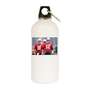 Tom Brady White Water Bottle With Carabiner