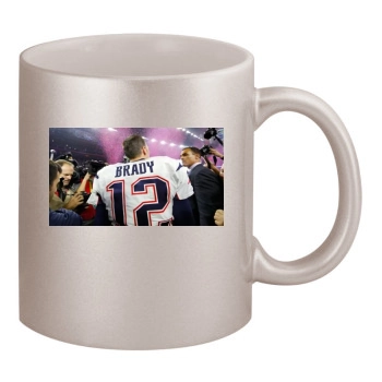 Tom Brady 11oz Metallic Silver Mug