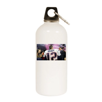 Tom Brady White Water Bottle With Carabiner