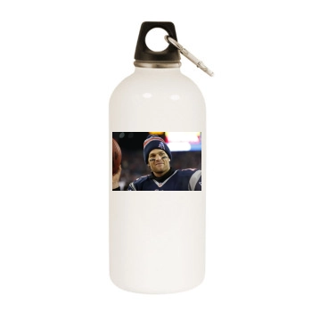 Tom Brady White Water Bottle With Carabiner