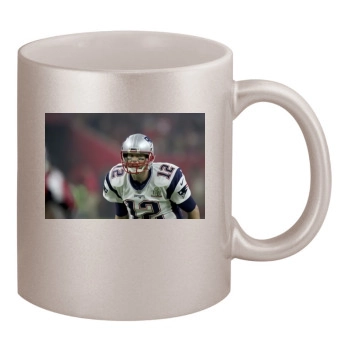 Tom Brady 11oz Metallic Silver Mug