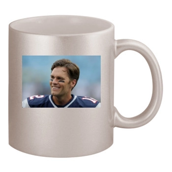 Tom Brady 11oz Metallic Silver Mug