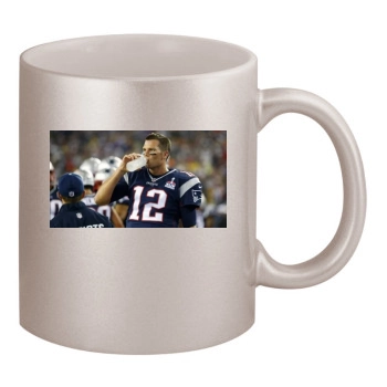 Tom Brady 11oz Metallic Silver Mug