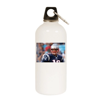 Tom Brady White Water Bottle With Carabiner